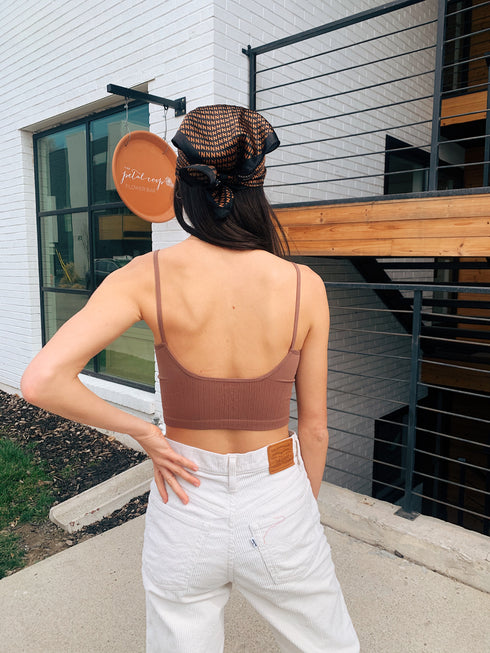 Afterglow Ribbed Brami// Chocolate